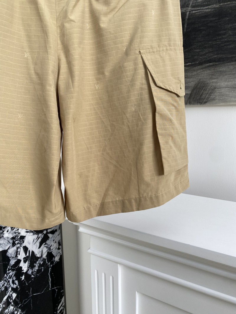 LV logo dark print work shorts 6