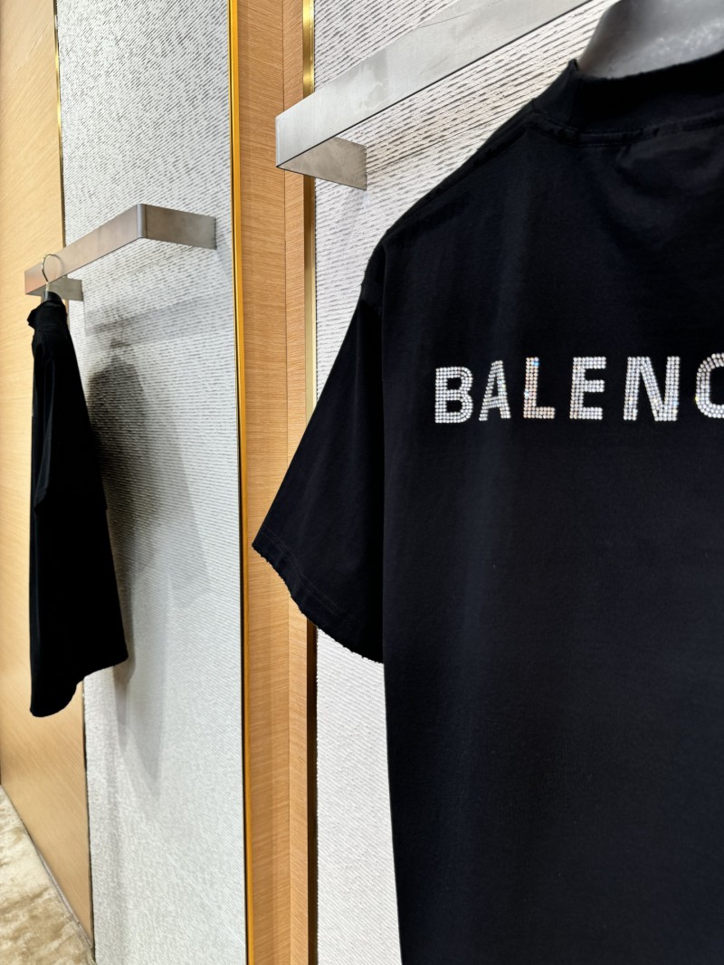 Balenciaga Short Sleeve T-Shirt with Rhinestones 6