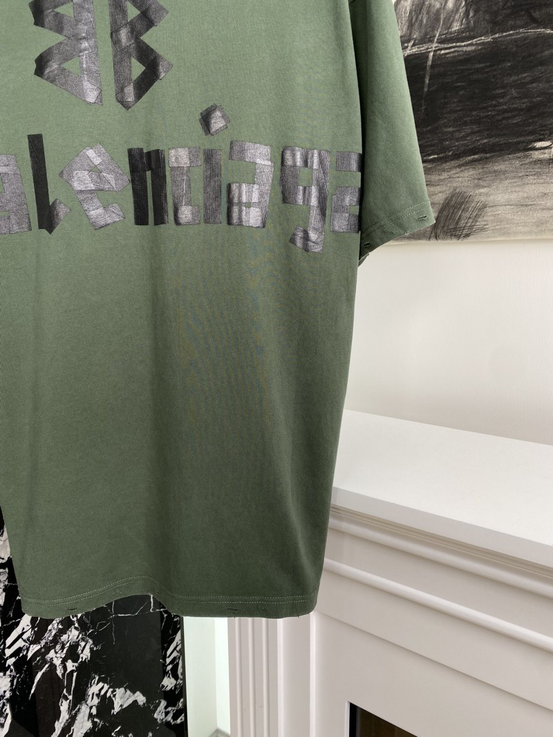 Balenciaga Tape Letter Round Neck Short Sleeve 6