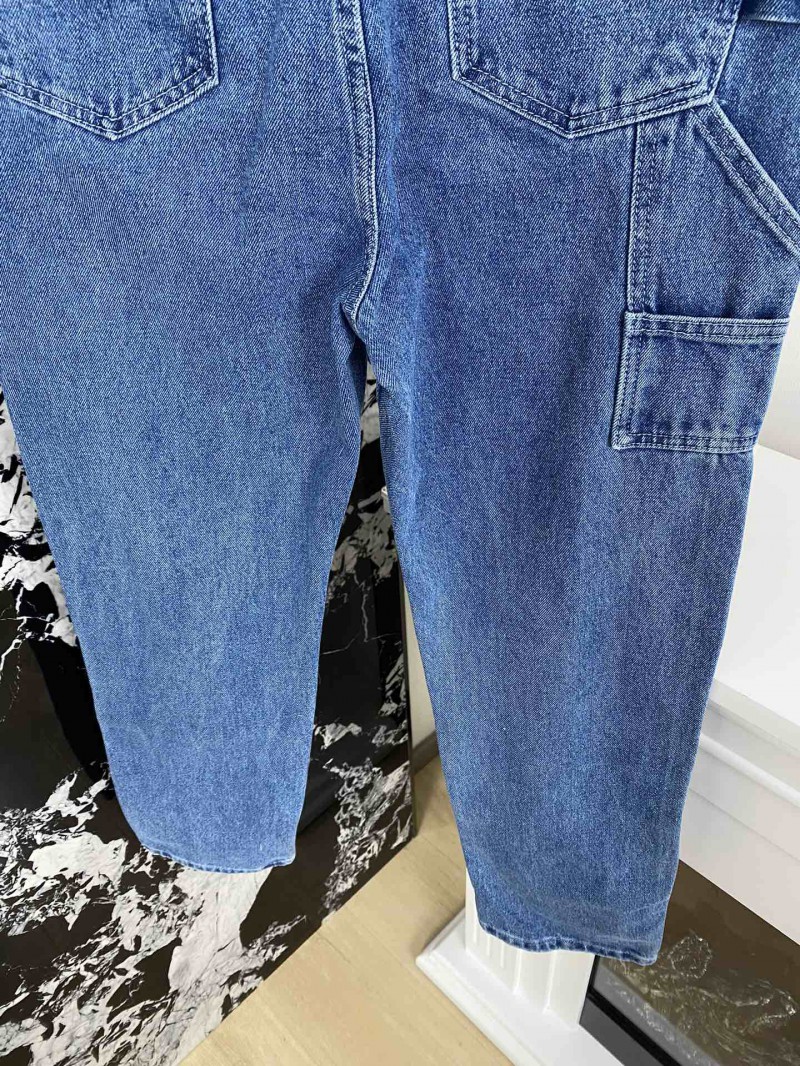 Dior embroidered denim pants with rhombus stitching 6
