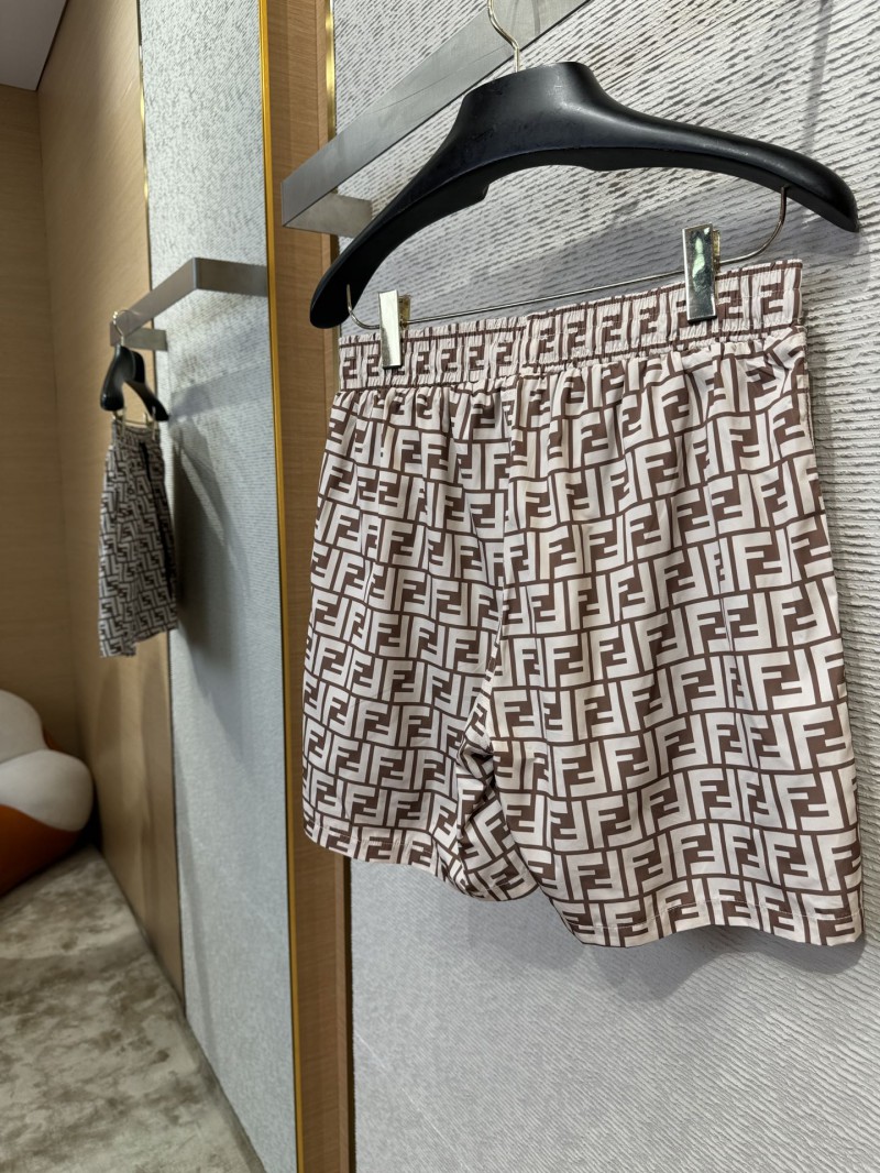 Fendi Double F Full Print Beach Shorts 2 7