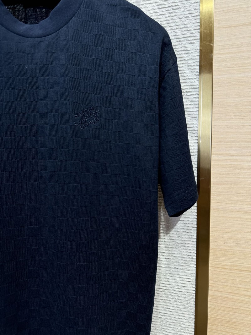 LV Checkerboard Embroidered Short Sleeve T-Shirt 1 7