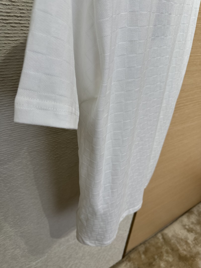 LV Checkerboard Embroidered Short Sleeve T-Shirt 2 7