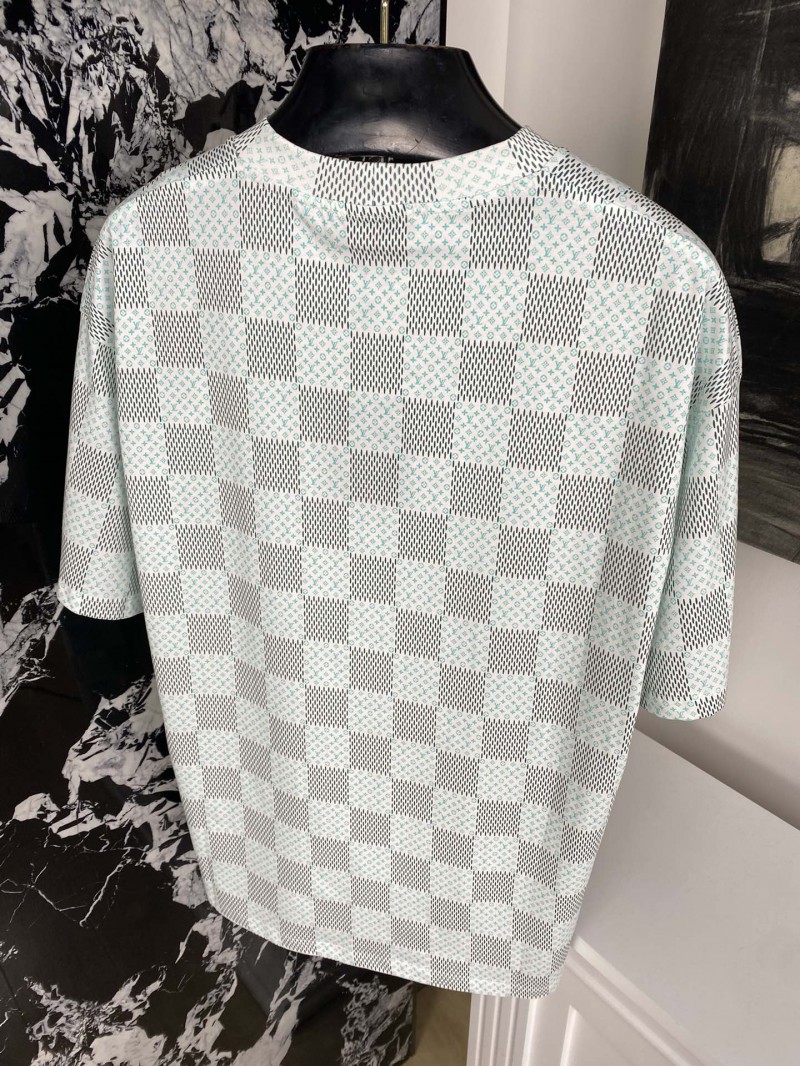 LV Green Checkerboard Print Short Sleeve 7