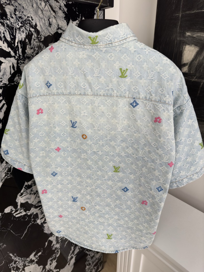 LV co-branded embroidered denim short sleeve jacket 7
