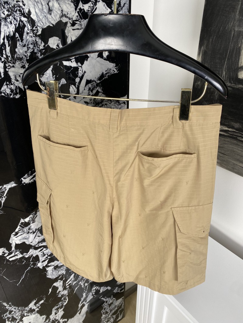 LV logo dark print work shorts 7