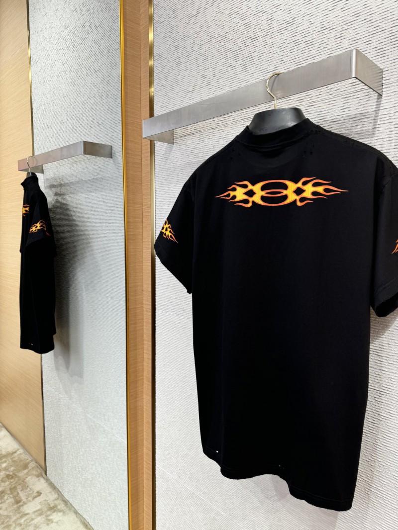 Balenciaga Flame Ring Print Short Sleeve T-Shirt 7