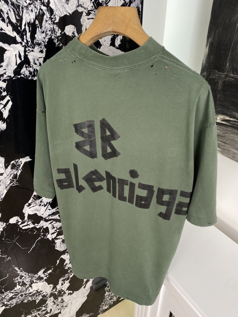 Balenciaga Tape Letter Round Neck Short Sleeve 7