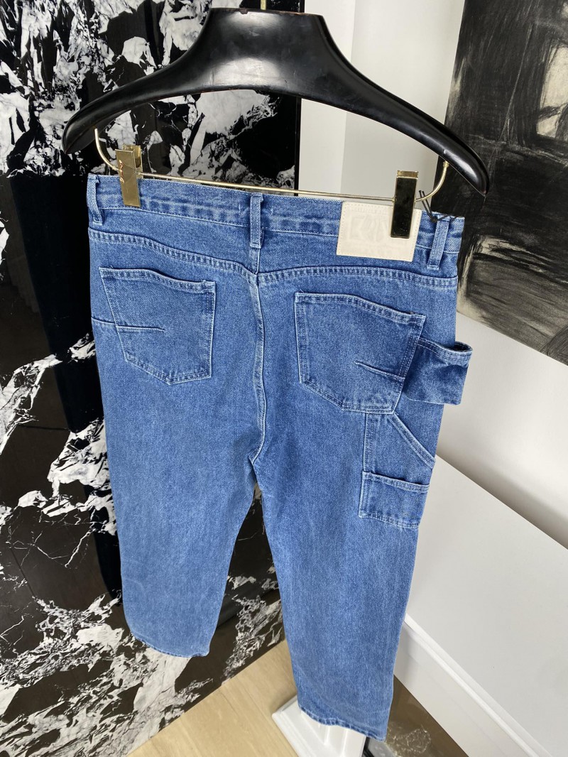 Dior embroidered denim pants with rhombus stitching 7