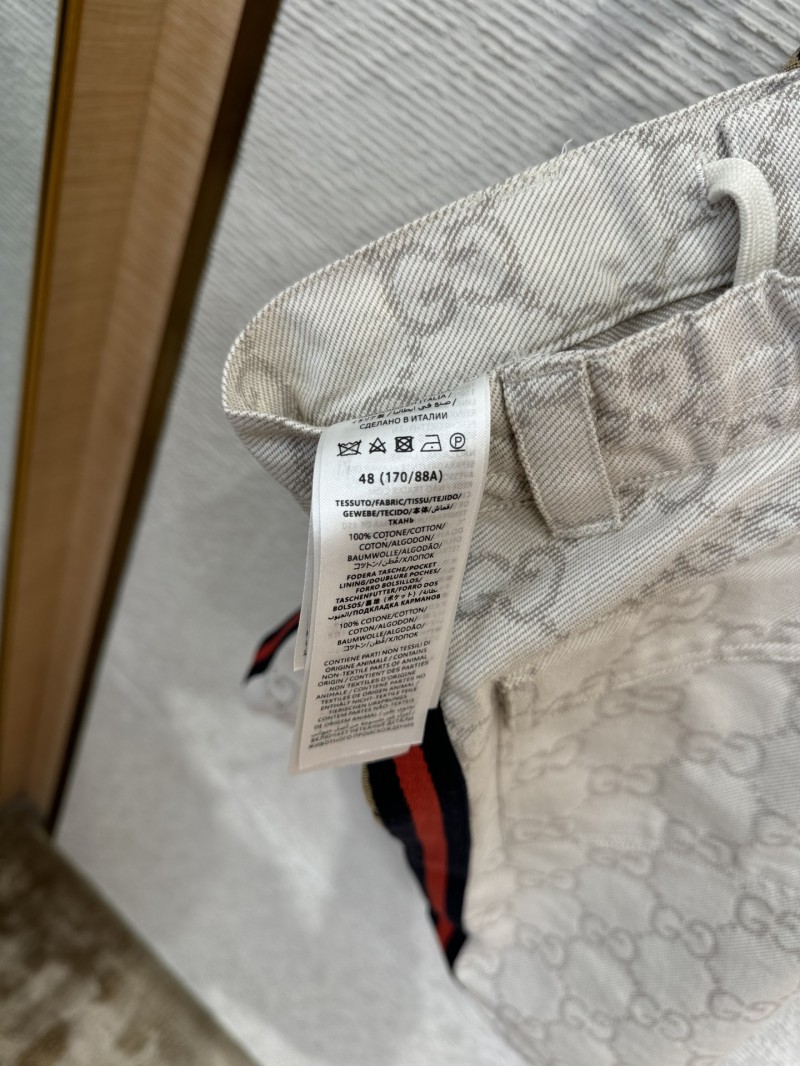 GUCCI double g jacquard denim shorts 8