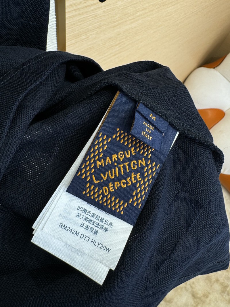 LV Checkerboard Embroidered Short Sleeve T-Shirt 1 8
