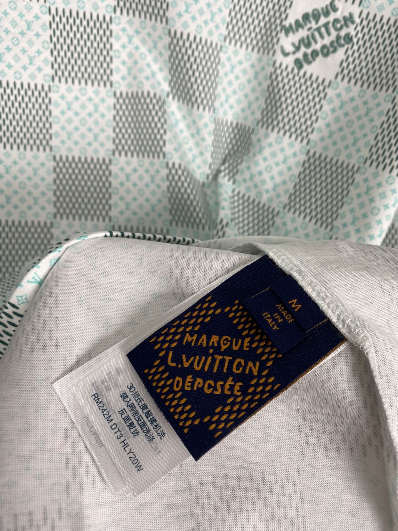 LV Green Checkerboard Print Short Sleeve 8