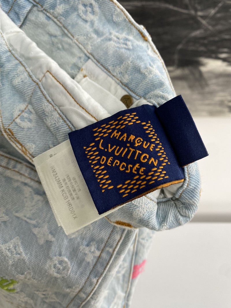 LV co-branded embroidered denim pants 8