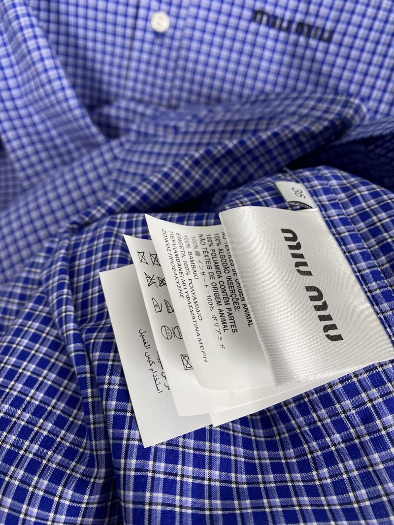 MIUMIU check embroidered shirt 8