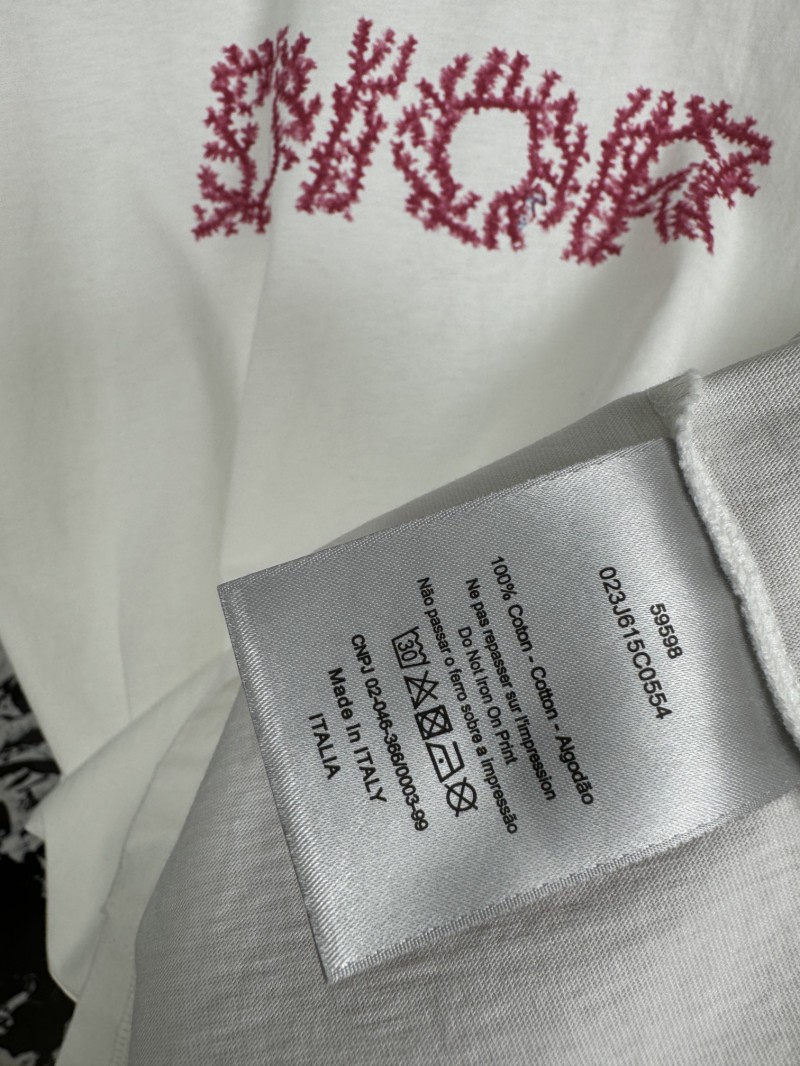 Dior Coral Print Short Sleeve T-Shirt 8