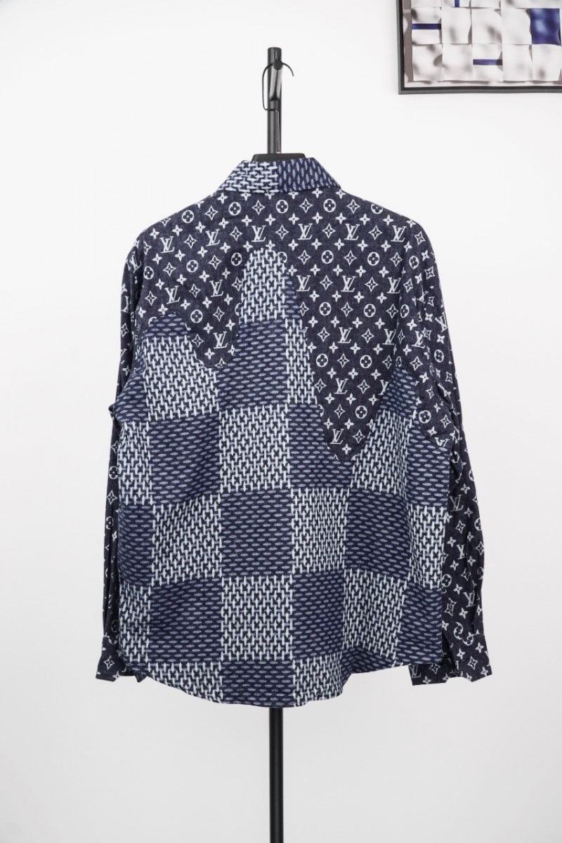 LV Checkered Old Flower Long Sleeve Shirt 1