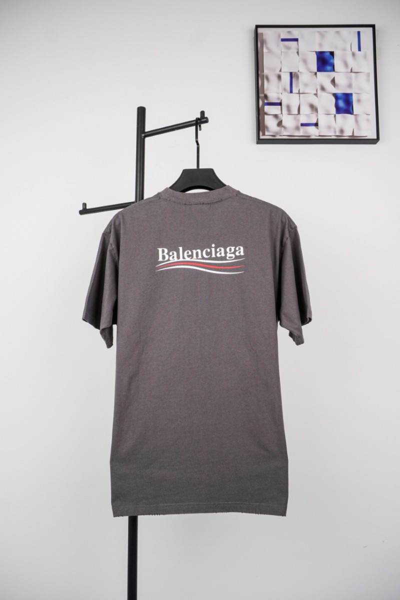 Balenciaga Washed Coke Short Sleeve Gray 1