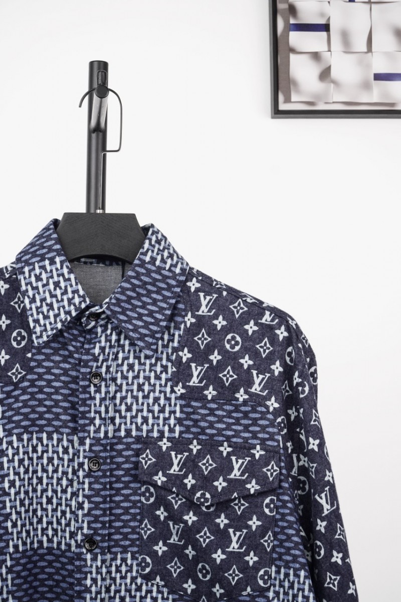 LV Checkered Old Flower Long Sleeve Shirt 2