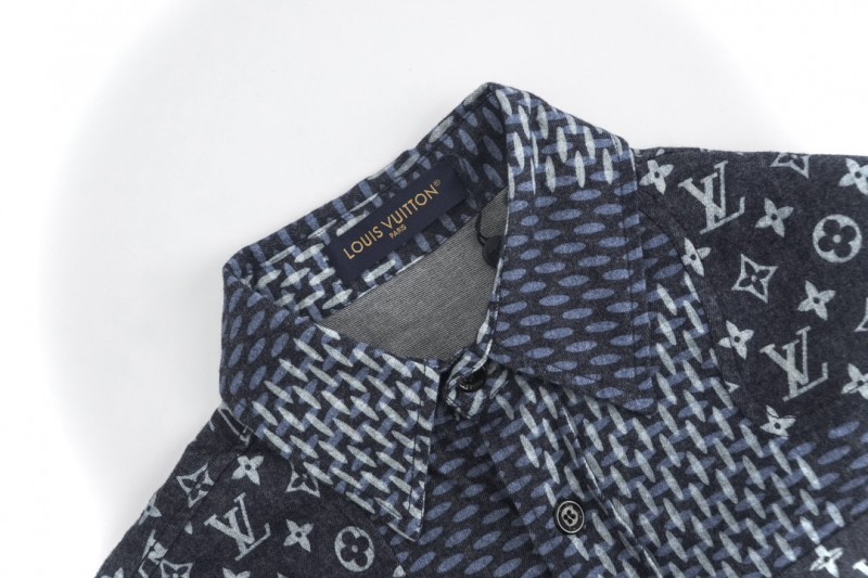 LV Checkered Old Flower Long Sleeve Shirt 3