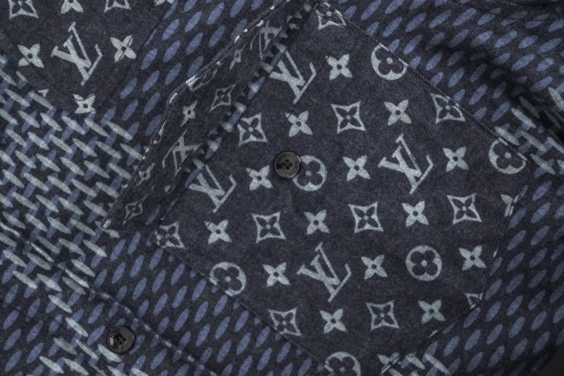 LV Checkered Old Flower Long Sleeve Shirt 5