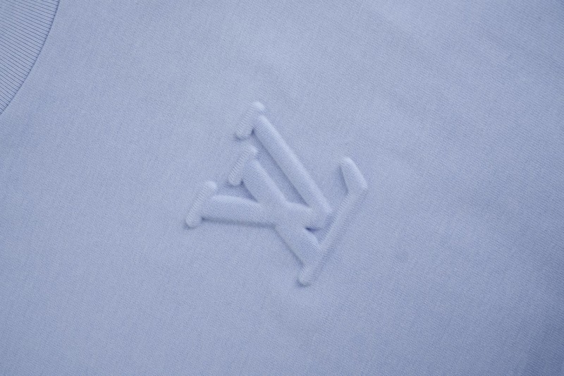 LV Old Flower Embossed Short Sleeve Sky Blue 5