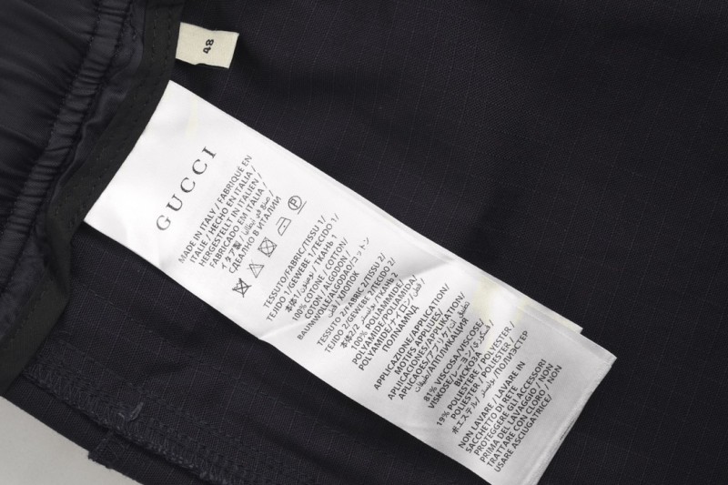 Gucci Blue Waist Webbing Elastic Snapback Trousers 8