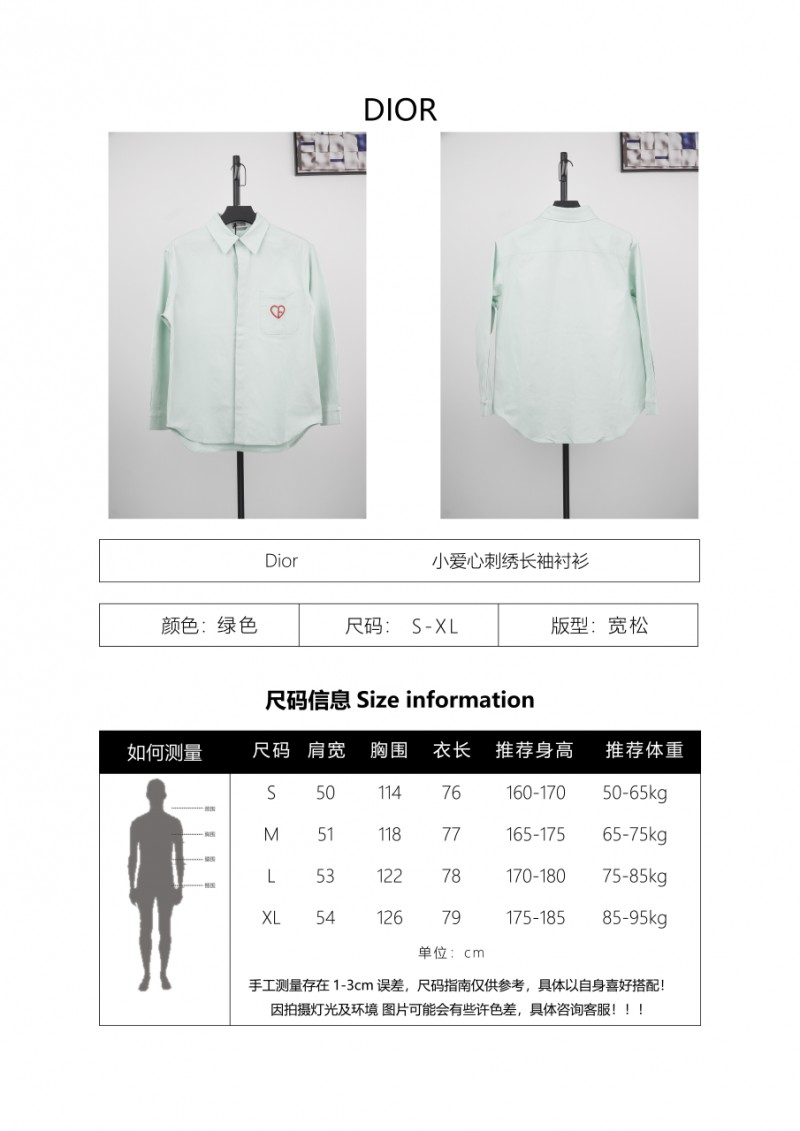 Dior CD Little Heart Embroidered Long Sleeve Shirt 9