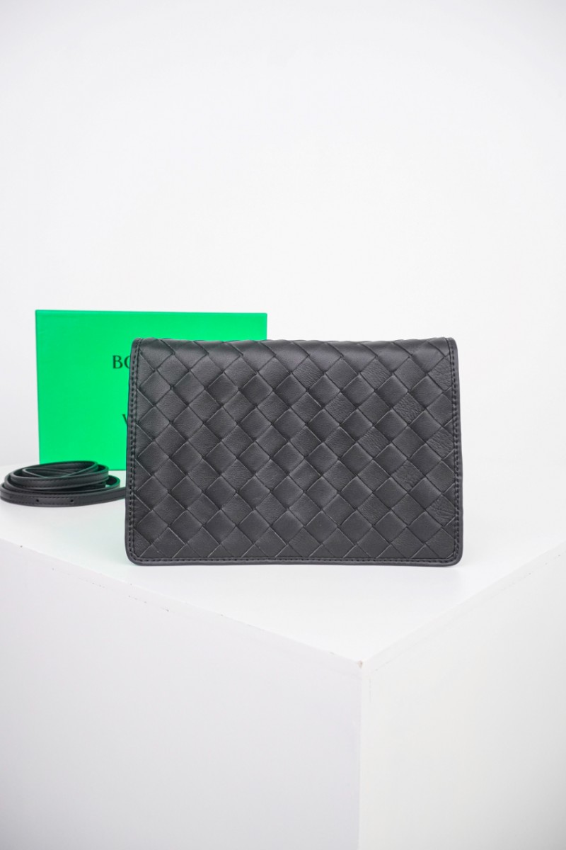 Bottega Veneta Lambskin Small Check Clutch Bag 10