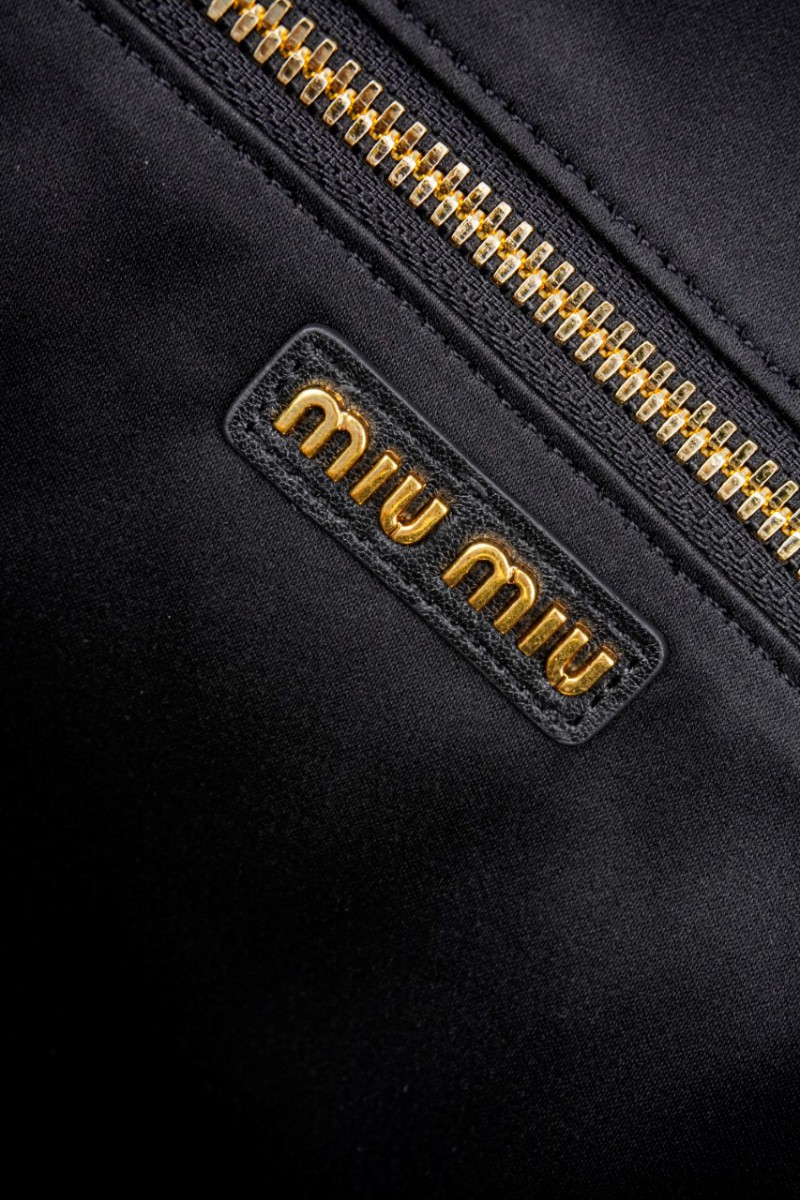 Miu Miu Black Logo Embossed Zip Tote Bag 14
