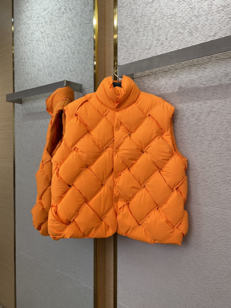 Bottega Veneta Braided Down Vest Orange 3