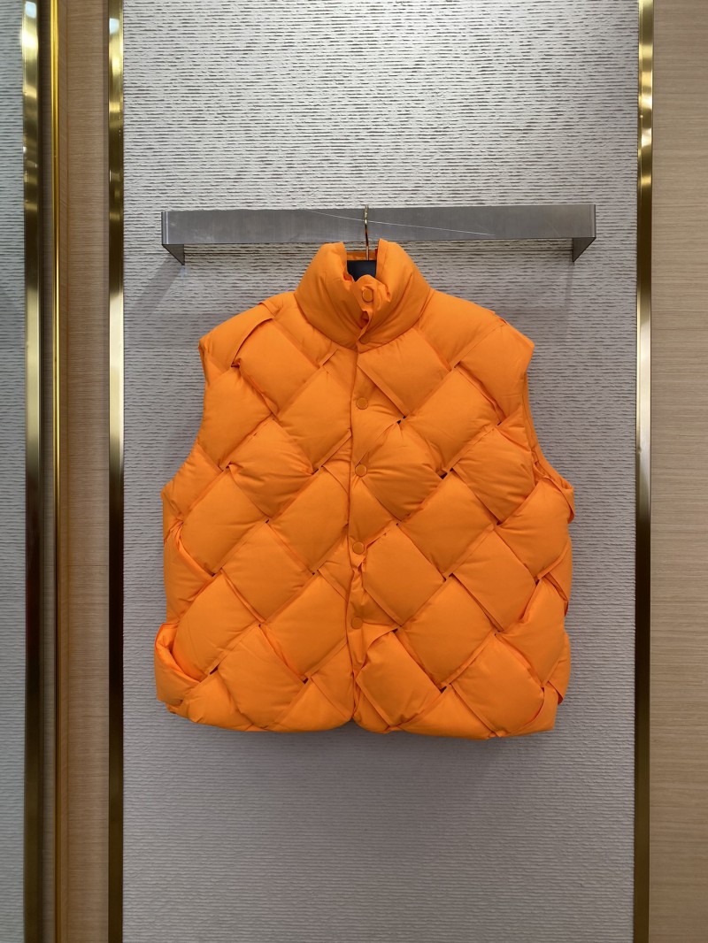 Bottega Veneta Braided Down Vest Orange 7