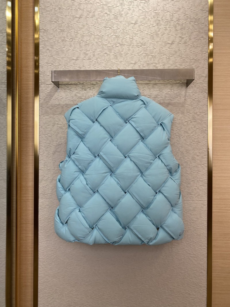 Bottega Veneta Braided Down Vest Light Blue 1