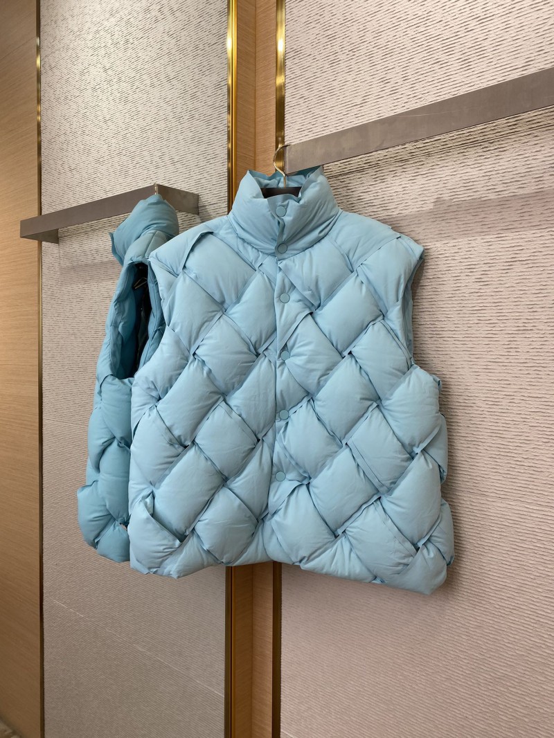 Bottega Veneta Braided Down Vest Light Blue 4