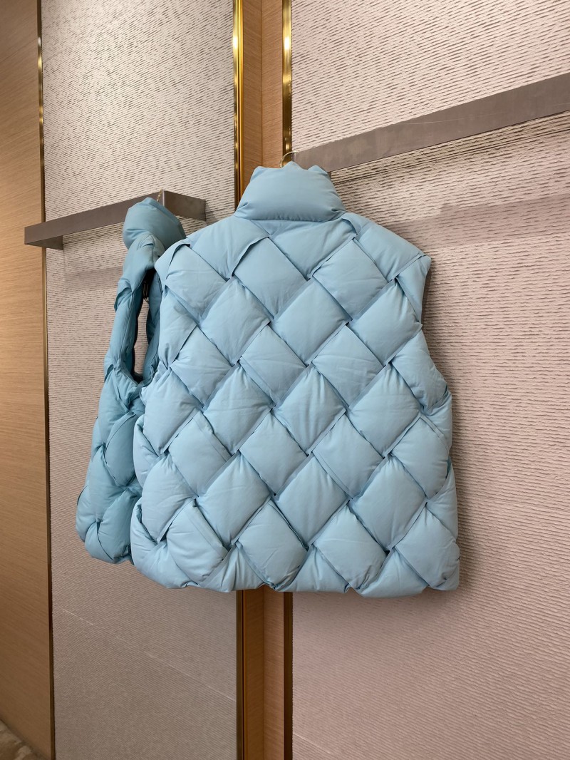 Bottega Veneta Braided Down Vest Light Blue 5