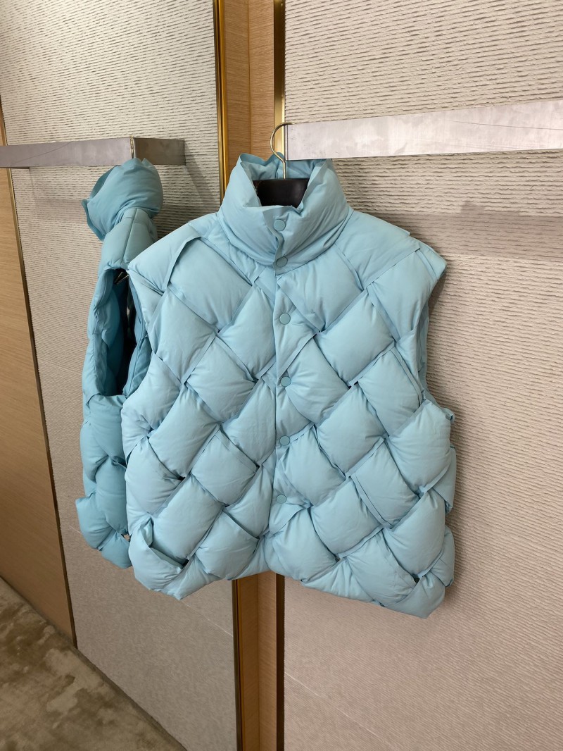 Bottega Veneta Braided Down Vest Light Blue 6