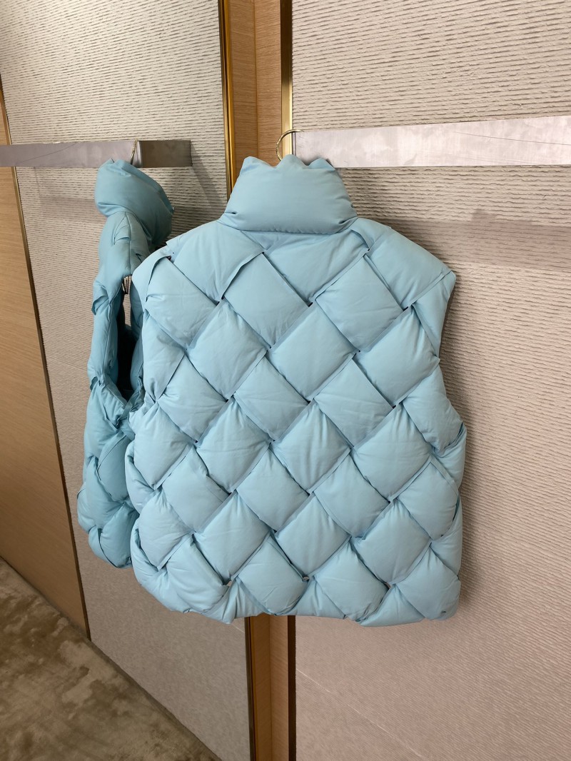 Bottega Veneta Braided Down Vest Light Blue 7