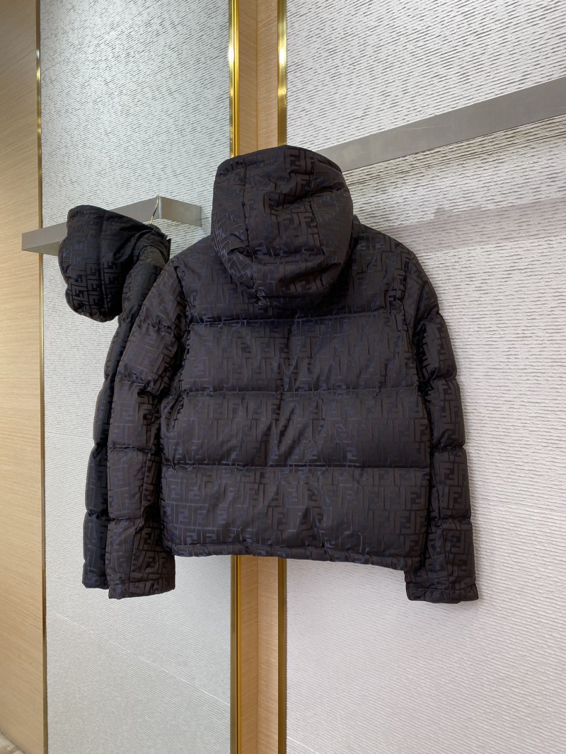 Fendi Double F Full Print Down Jacket Brown 1