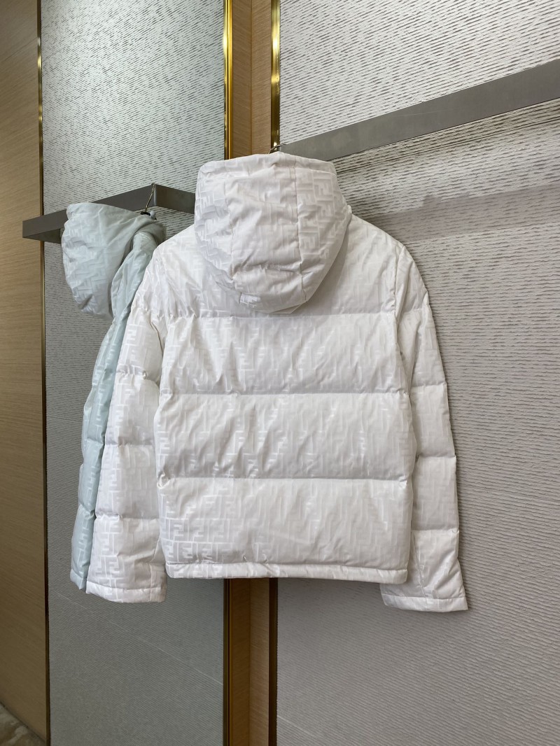 Fendi Double F Full Print Down Jacket White 1