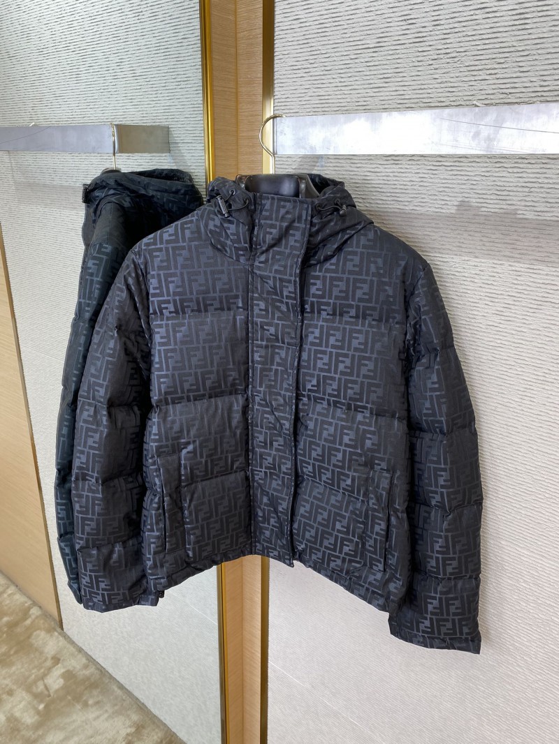 Fendi Double F Full Print Down Jacket Black 2