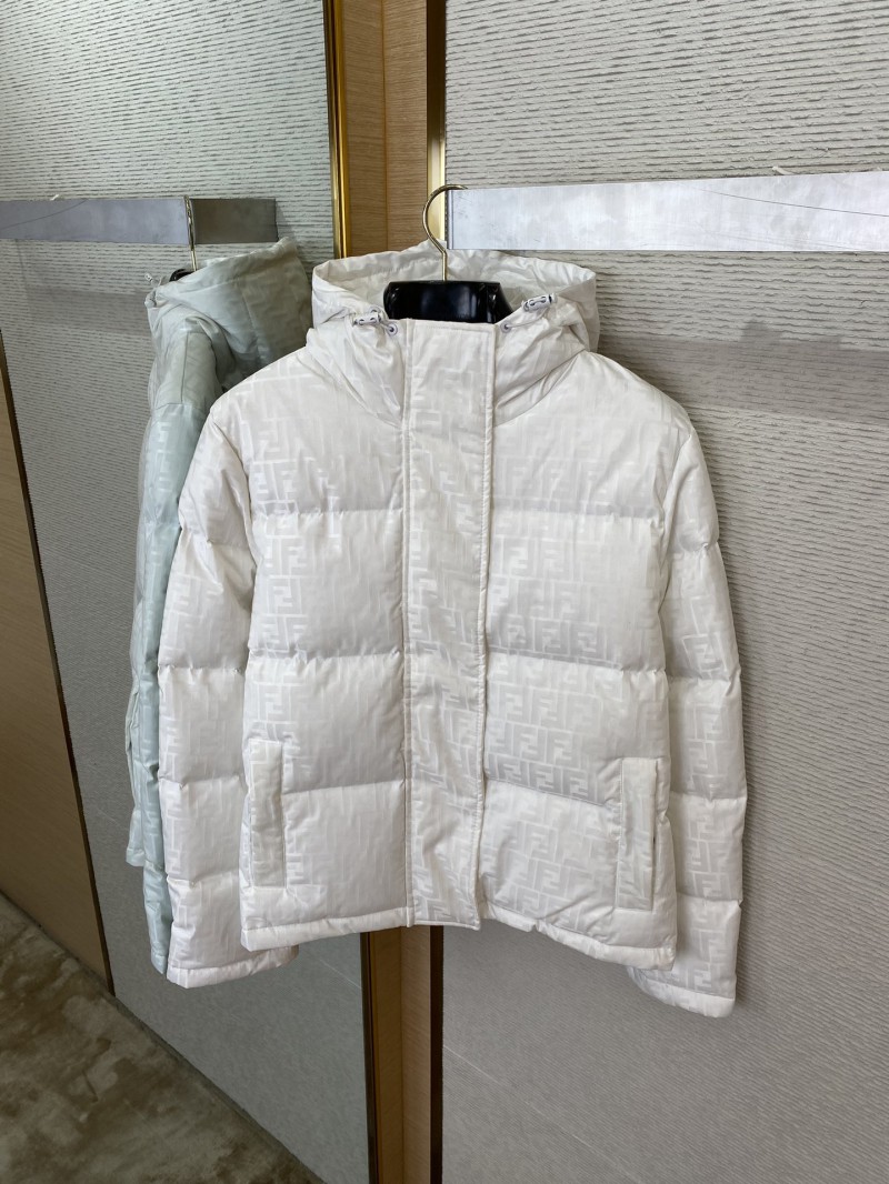 Fendi Double F Full Print Down Jacket White 2