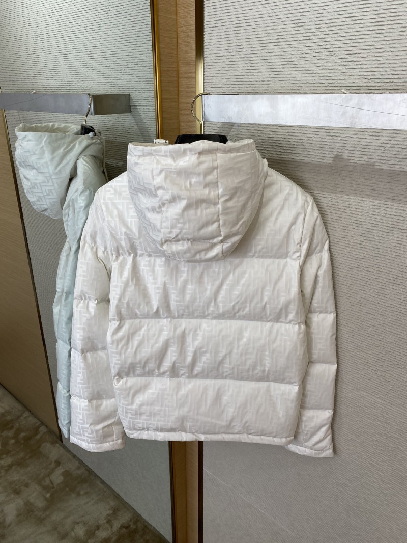 Fendi Double F Full Print Down Jacket White 3