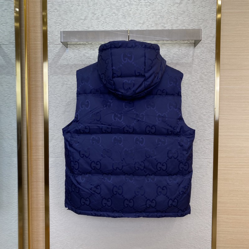 GUCCI Jacquard Down Vest Blue 1