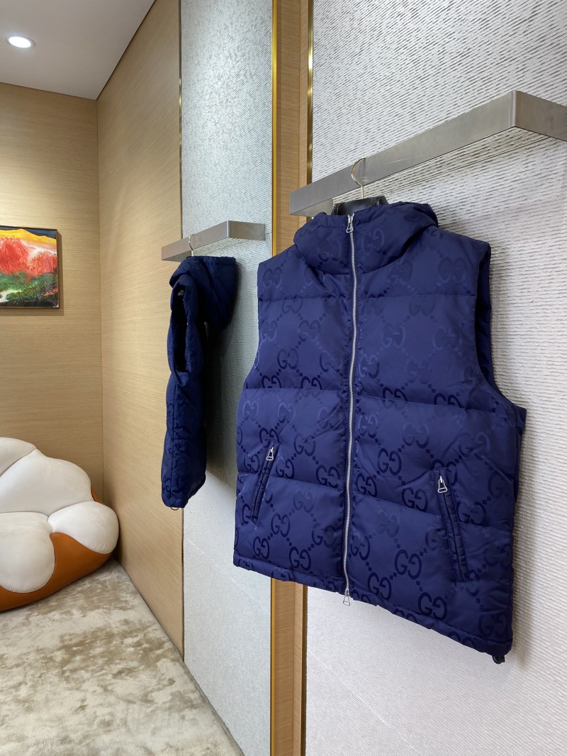 GUCCI Jacquard Down Vest Blue 2