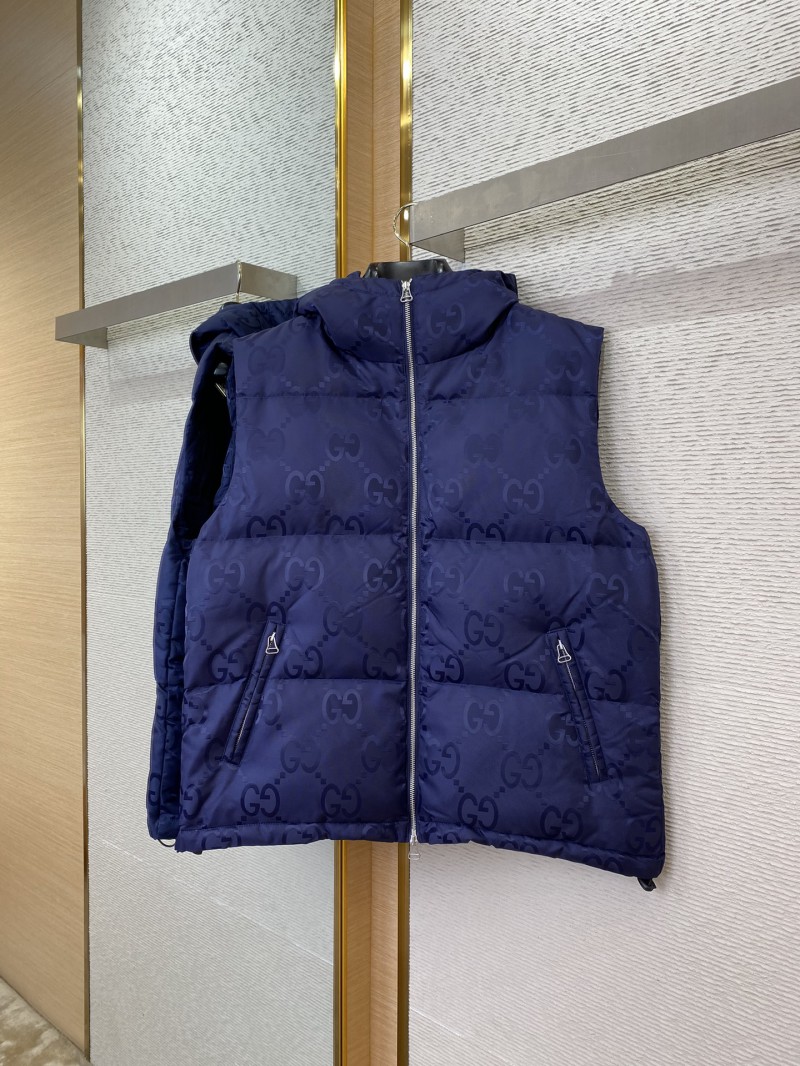 GUCCI Jacquard Down Vest Blue 4