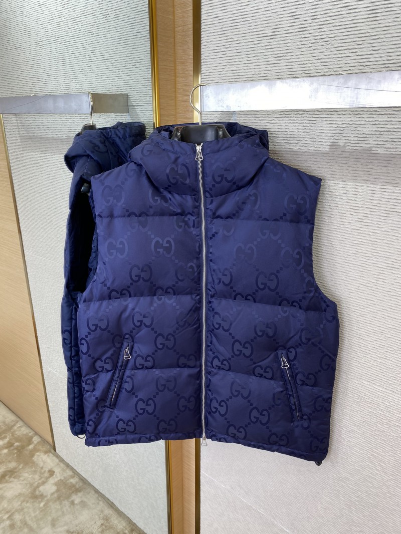 GUCCI Jacquard Down Vest Blue 6