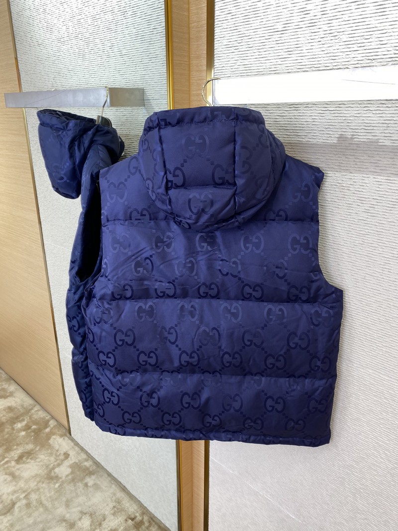 GUCCI Jacquard Down Vest Blue 7