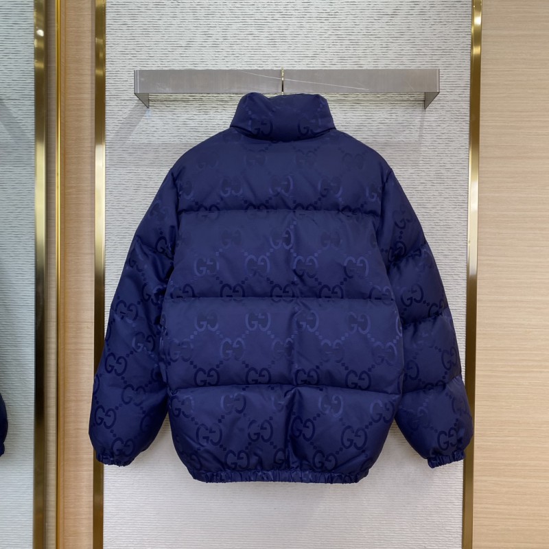 GUCCI Jacquard Down Jacket Blue 1
