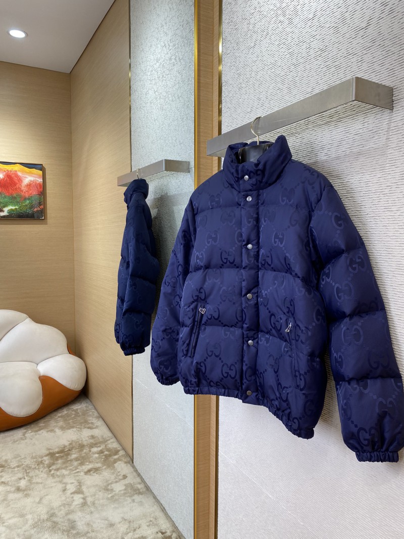 GUCCI Jacquard Down Jacket Blue 2