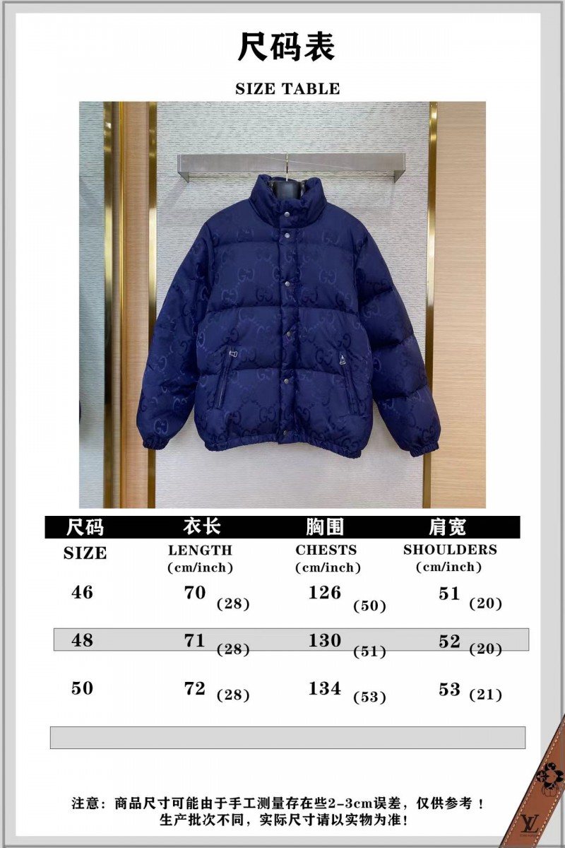 GUCCI Jacquard Down Jacket Blue 9