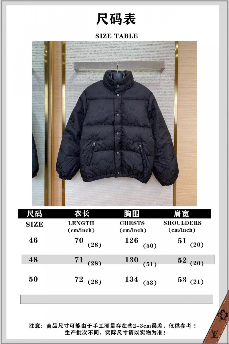 GUCCI Jacquard Down Jacket Black 9